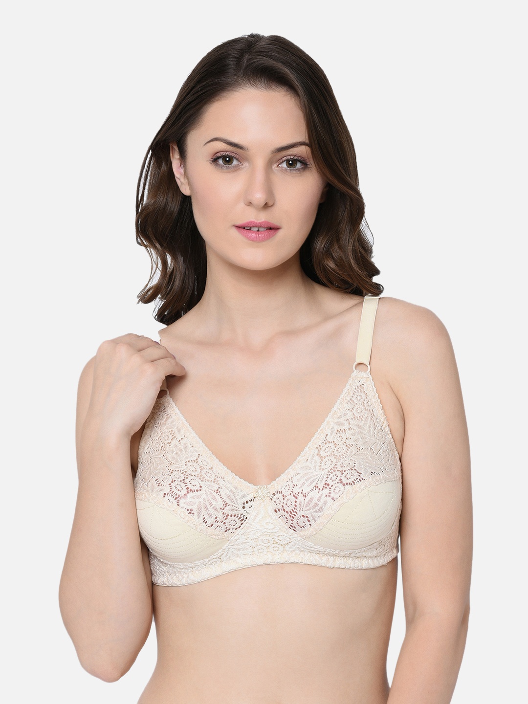 

Da Intimo Beige Lace Non-Padded Non-Wired Everyday Bra DI-809-R19