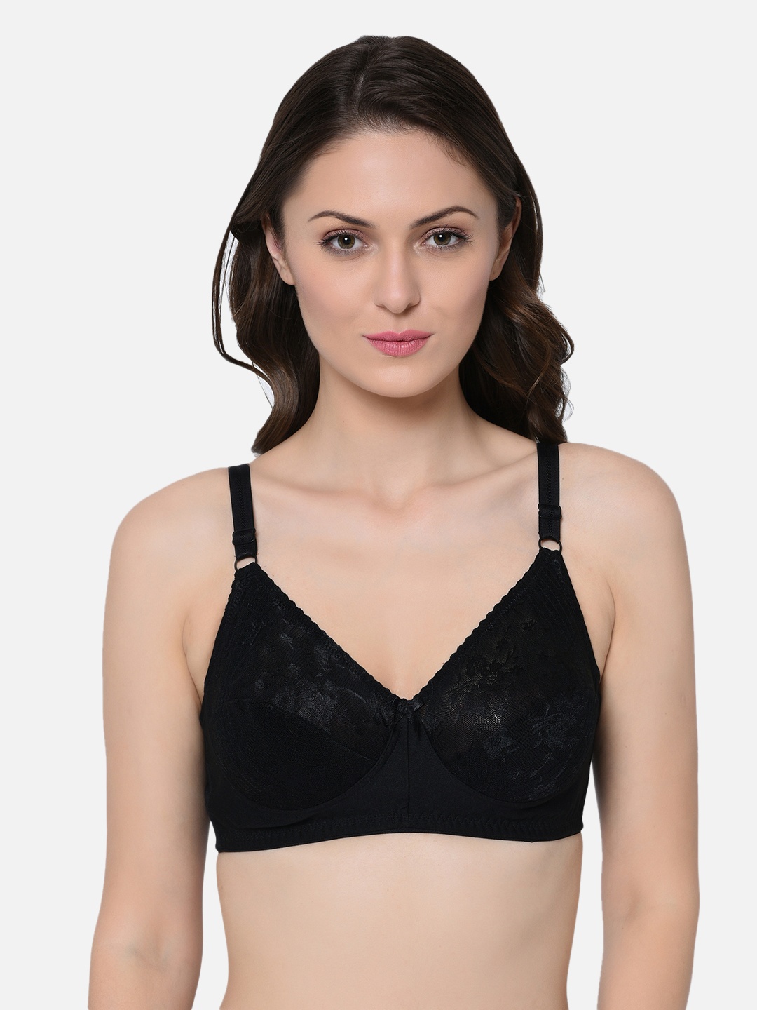 

Da Intimo Black Lace Non-Padded Non-Wired Minimizer Bra DI-878-R19