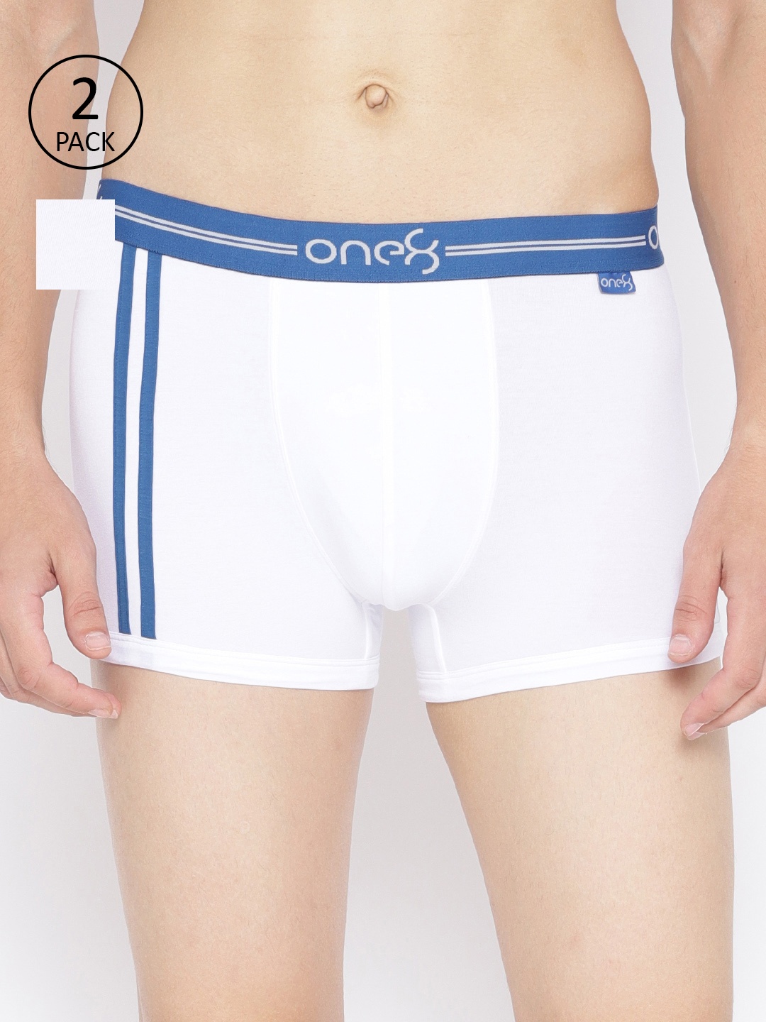 

one8 by Virat Kohli Men Pack Of 2 White Solid Trunks 206BX