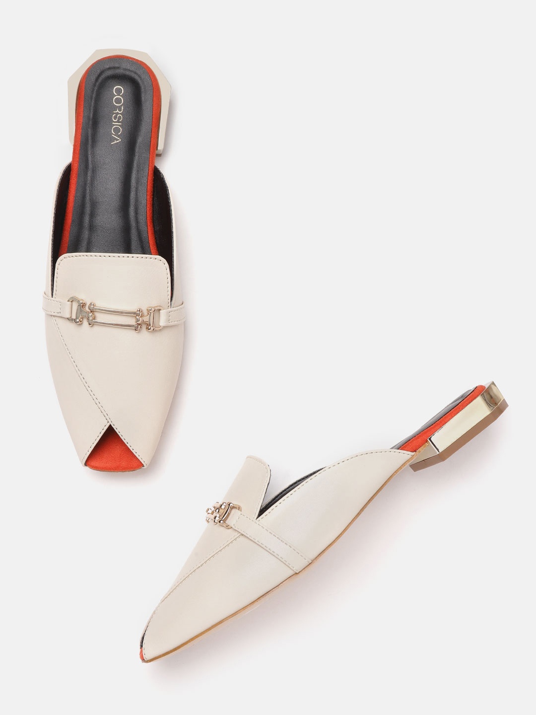 

CORSICA Women Beige Peep Toe Mules