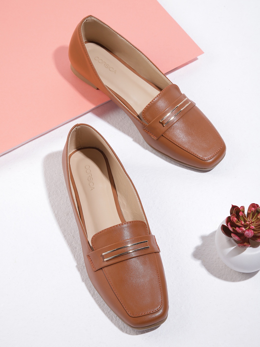 

CORSICA Women Brown Solid Loafers