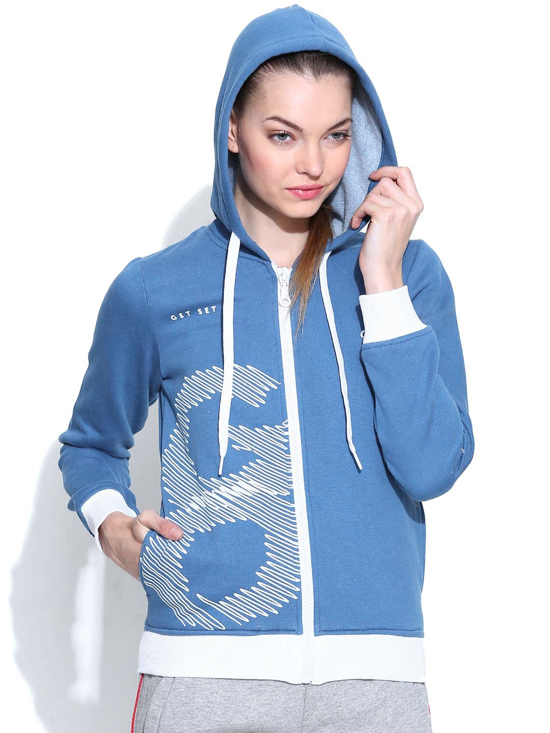 

Pure Play Blue Helen Printed Hooded Sweatshirt