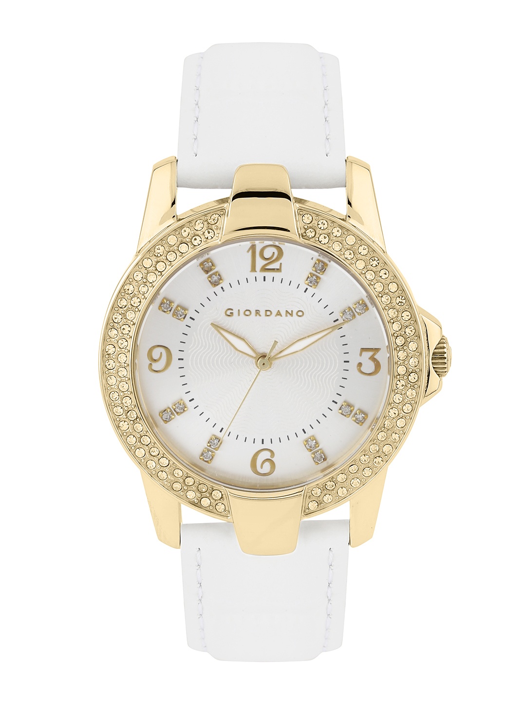 

GIORDANO Women Silver & Gold-Toned Embellished Dial Watch 2667-03