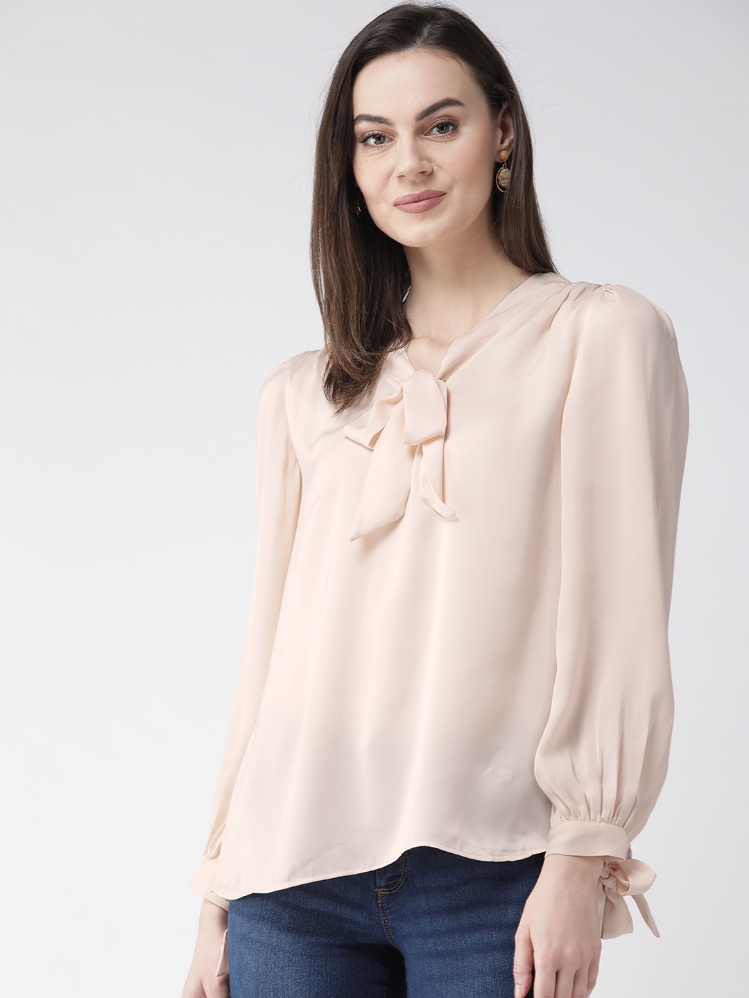 

Antheaa Women Peach-Coloured Solid Top