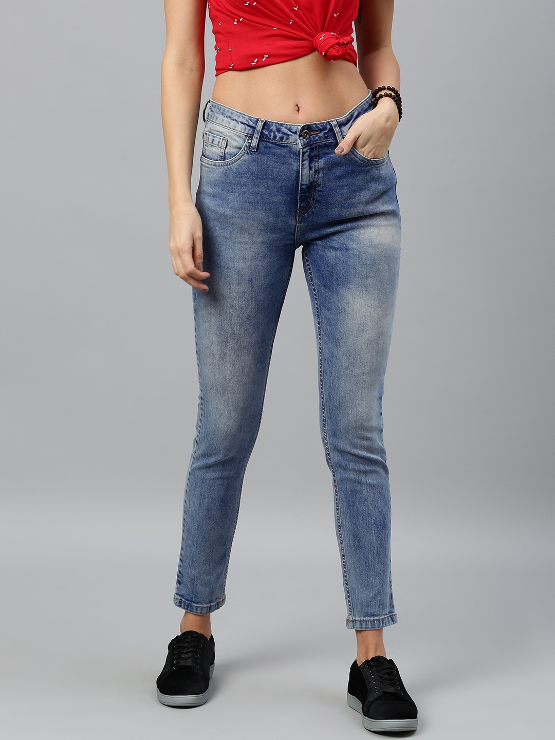 

Roadster Women Blue Skinny Fit Mid-Rise Clean Look Stretchable Jeans