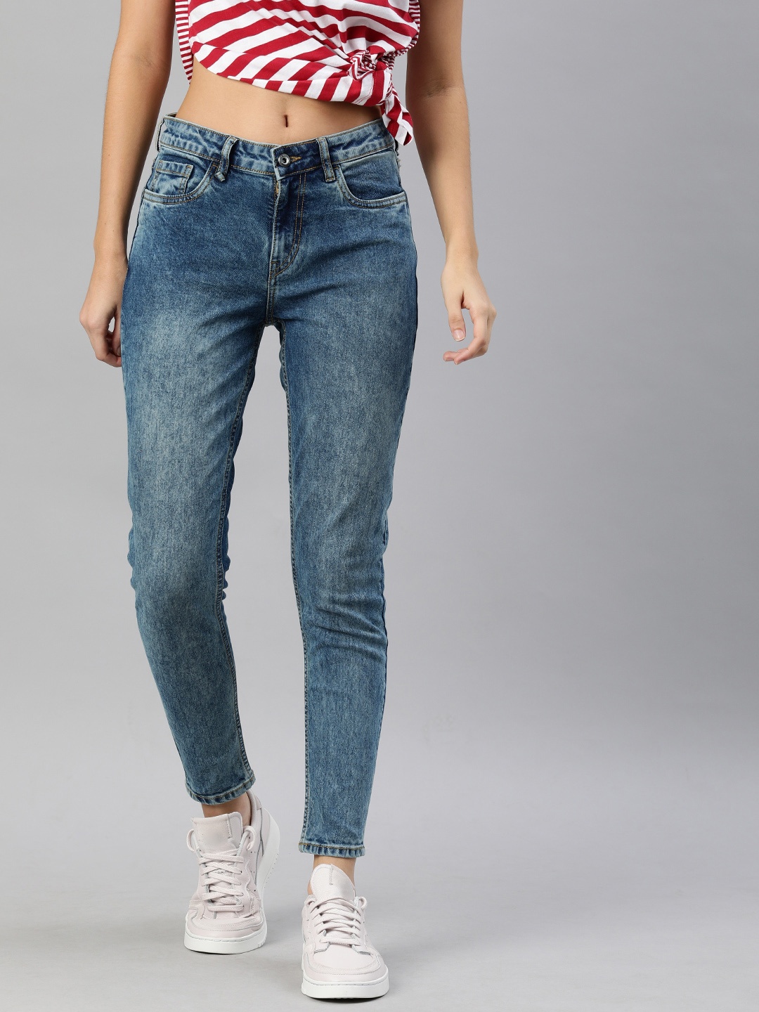 

Roadster Women Blue Skinny Fit Mid-Rise Clean Look Stretchable Jeans