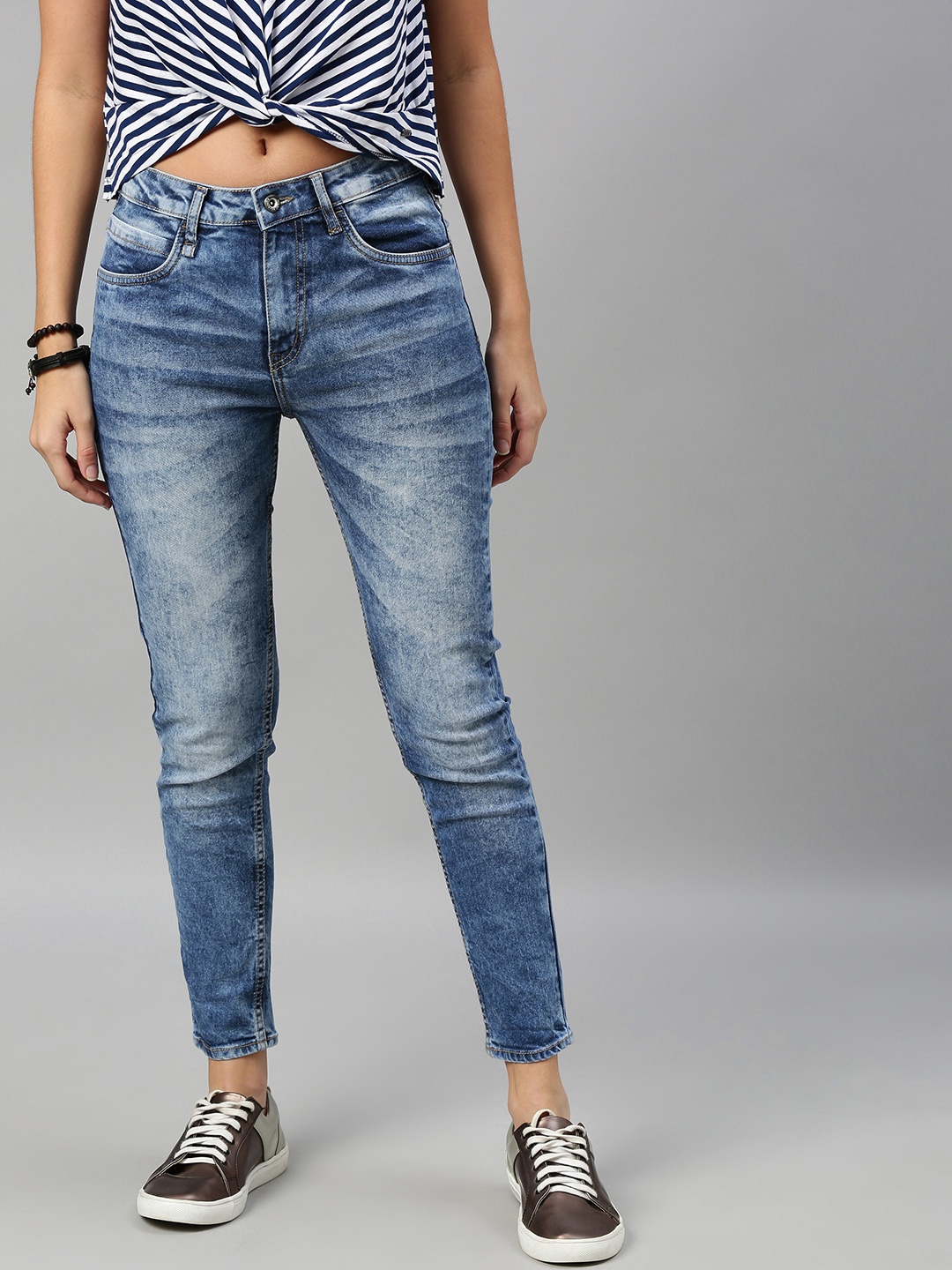 

Roadster Women Blue Skinny Fit High-Rise Clean Look Stretchable Jeans