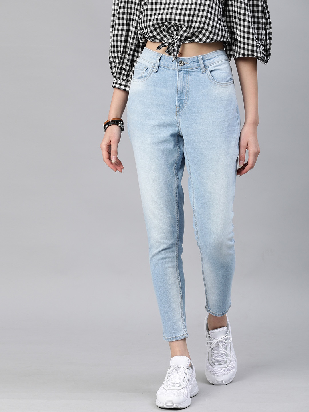 

Roadster Women Blue Skinny Fit Mid-Rise Clean Look Stretchable Cropped Jeans