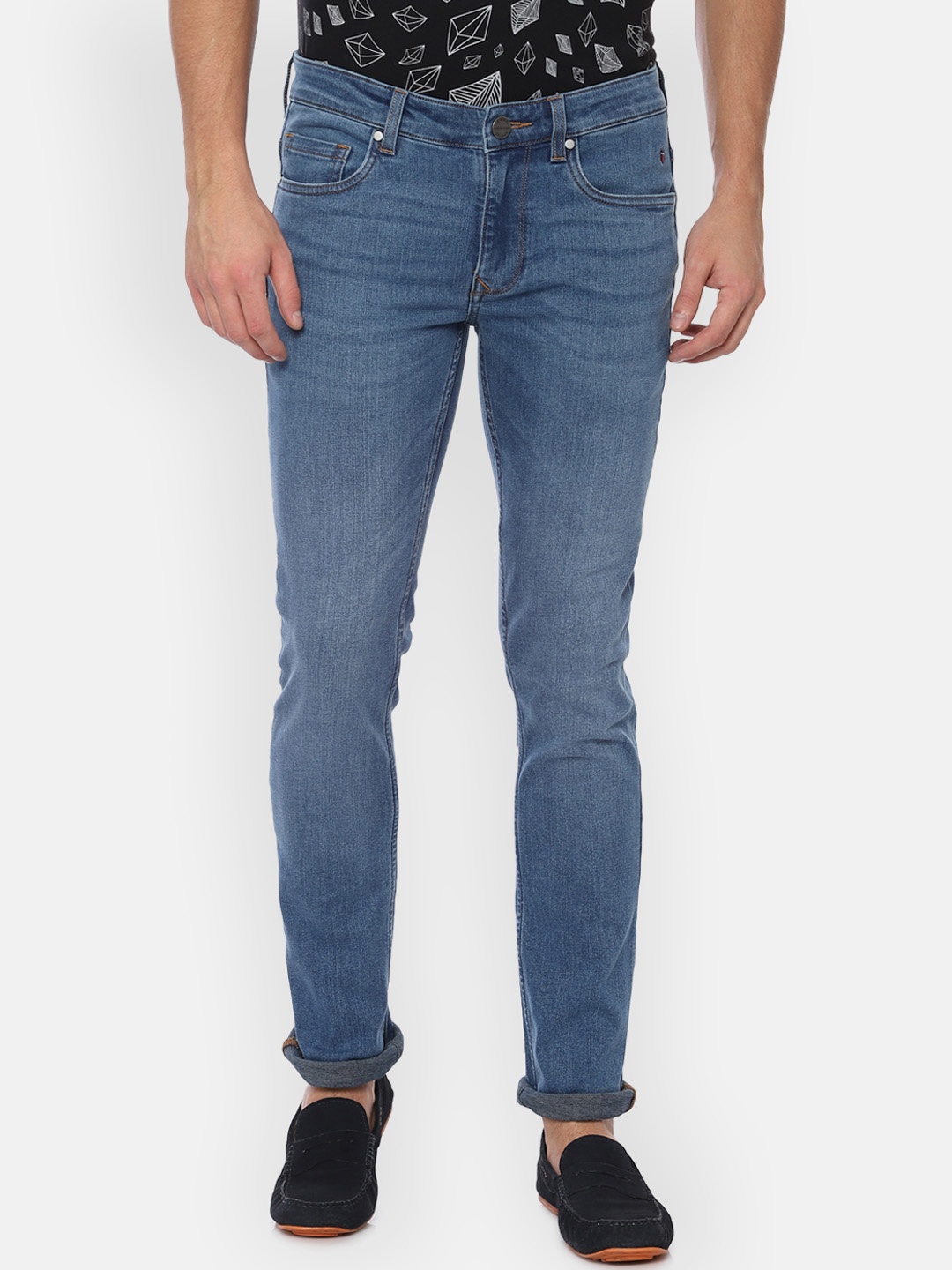 

Louis Philippe Jeans Men Blue Slim Fit Mid-Rise Clean Look Stretchable Jeans