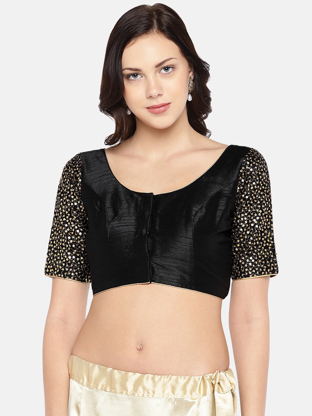 

Studio Shringaar Women Black Embellished Saree Blouse