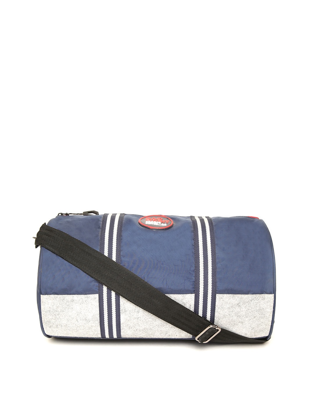 

BAD HABIT Unisex Navy Blue & Grey Melange Colourblocked Duffel Bag