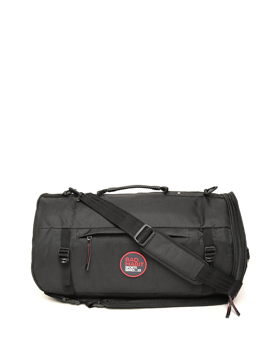 

BAD HABIT Unisex Black Solid Duffel Bag Cum Laptop Backpack