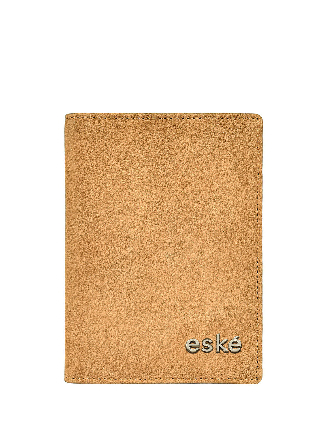 

Eske Unisex Brown Solid Leather Passport Holder