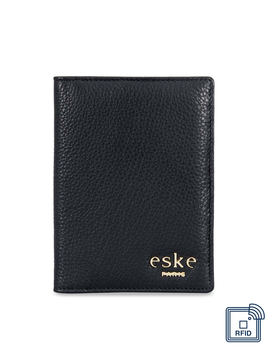 

Eske Unisex Black Solid Passport Holder