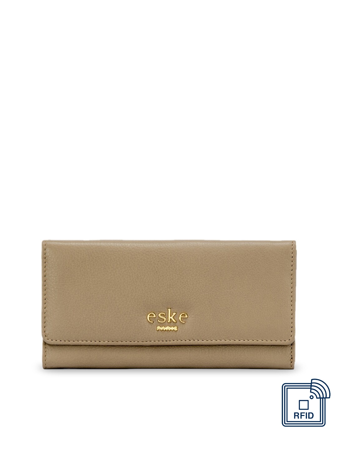 

Eske Women Brown Solid Two Fold Leather Wallet