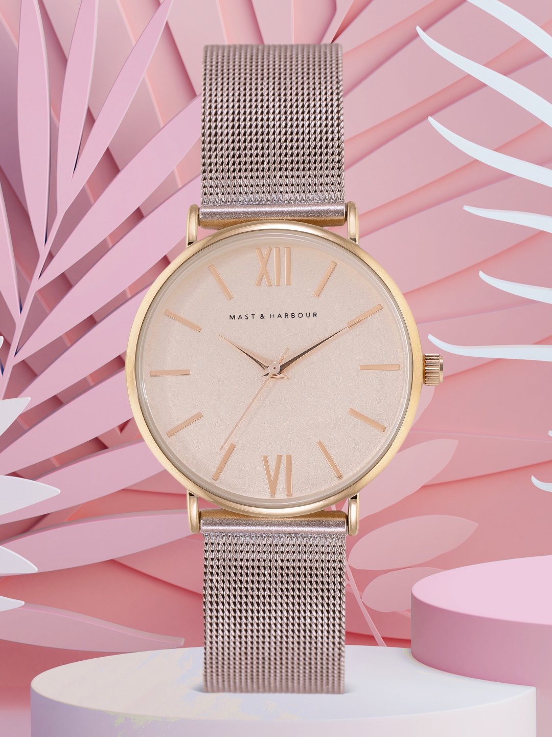 

Mast & Harbour Unisex Pink Analogue Watch MFB-PN-PF-DK2567E