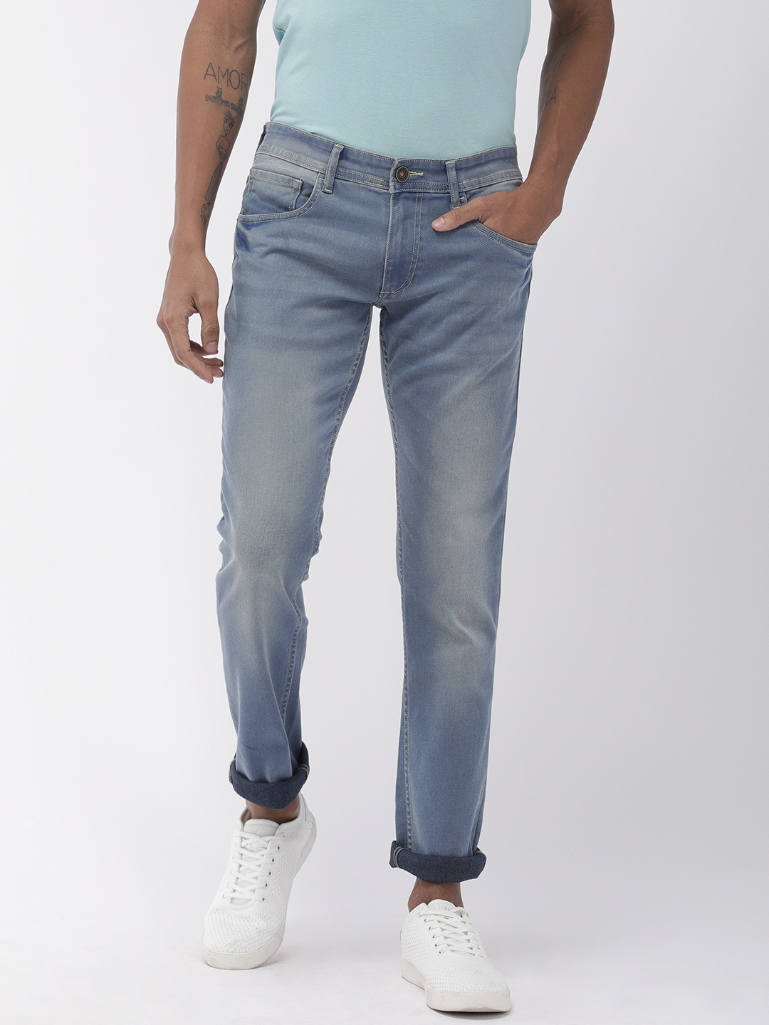 

Park Avenue Men Blue Mod Fit Mid-Rise Clean Look Stretchable Jeans