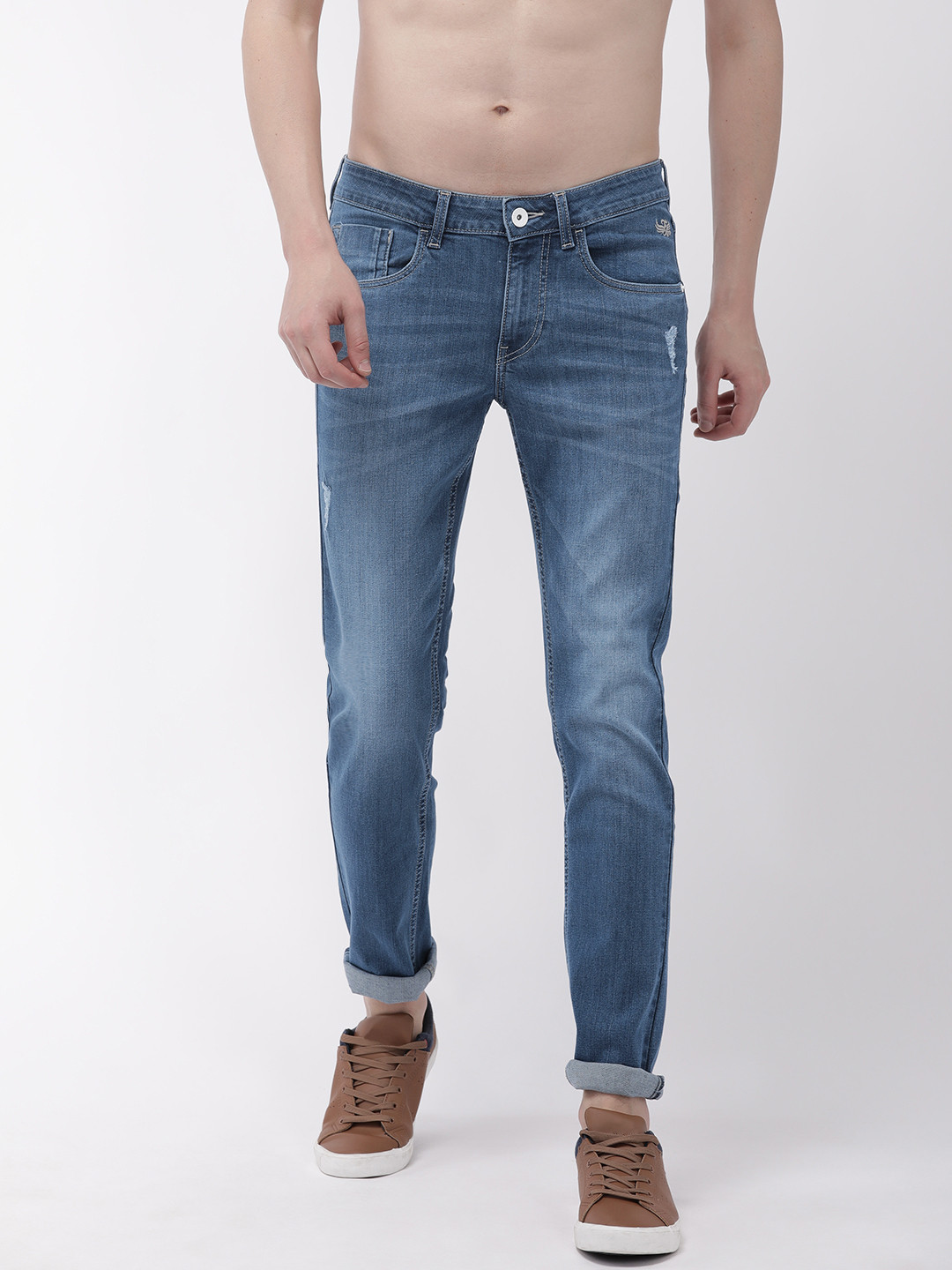 

Flying Machine Men Blue Jackson Skinny Fit Low-Rise Low Distress Stretchable Jeans