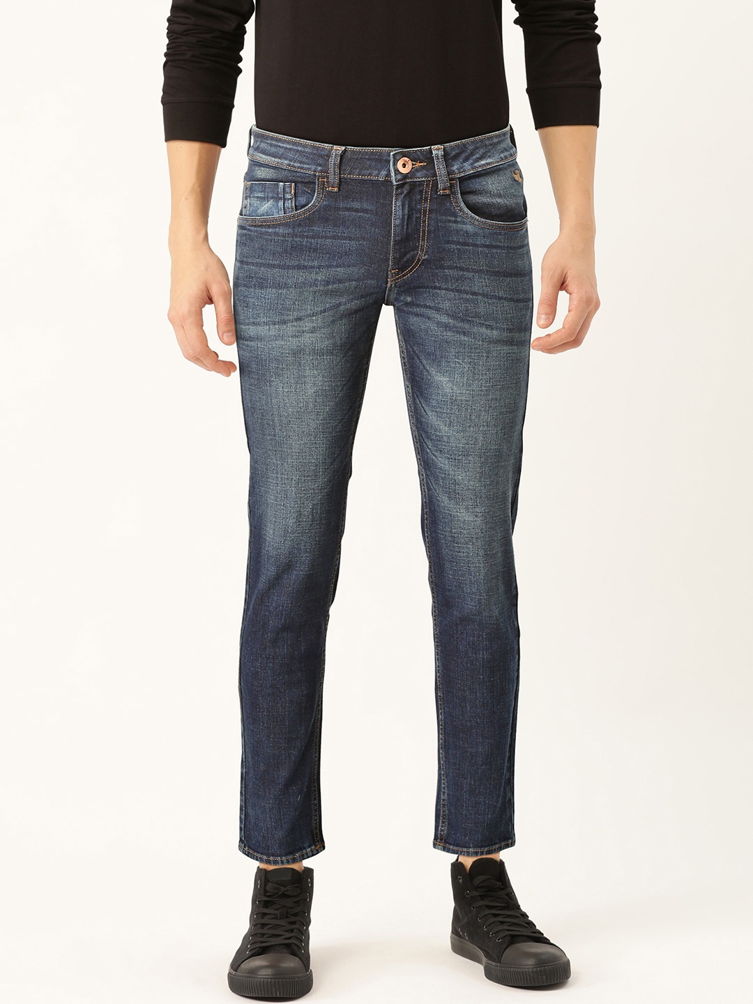 

Flying Machine Men Navy Blue Skinny Fit Low-Rise Clean Look Stretchable Jeans