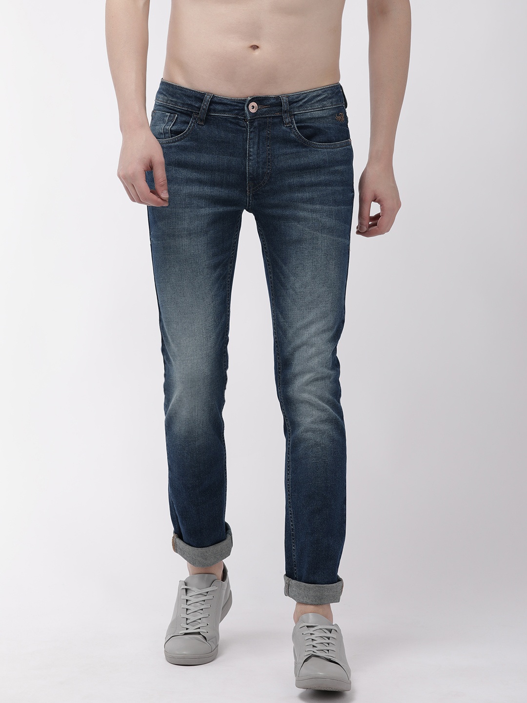 

Flying Machine Men Blue Michael Slim Tapered Fit Mid-Rise Clean Look Stretchable Jeans