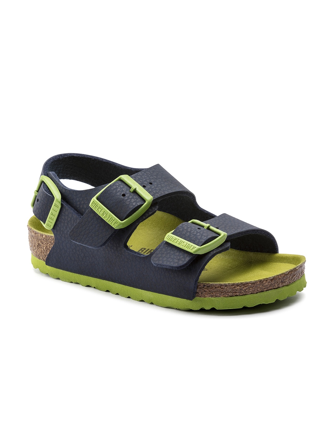 

Birkenstock Boys Navy Blue Milano Birko-Flor Solid Narrow Width Sandals