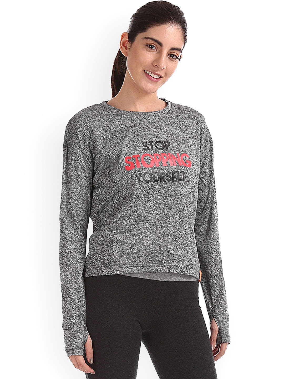 

Sugr Women Grey Printed Top
