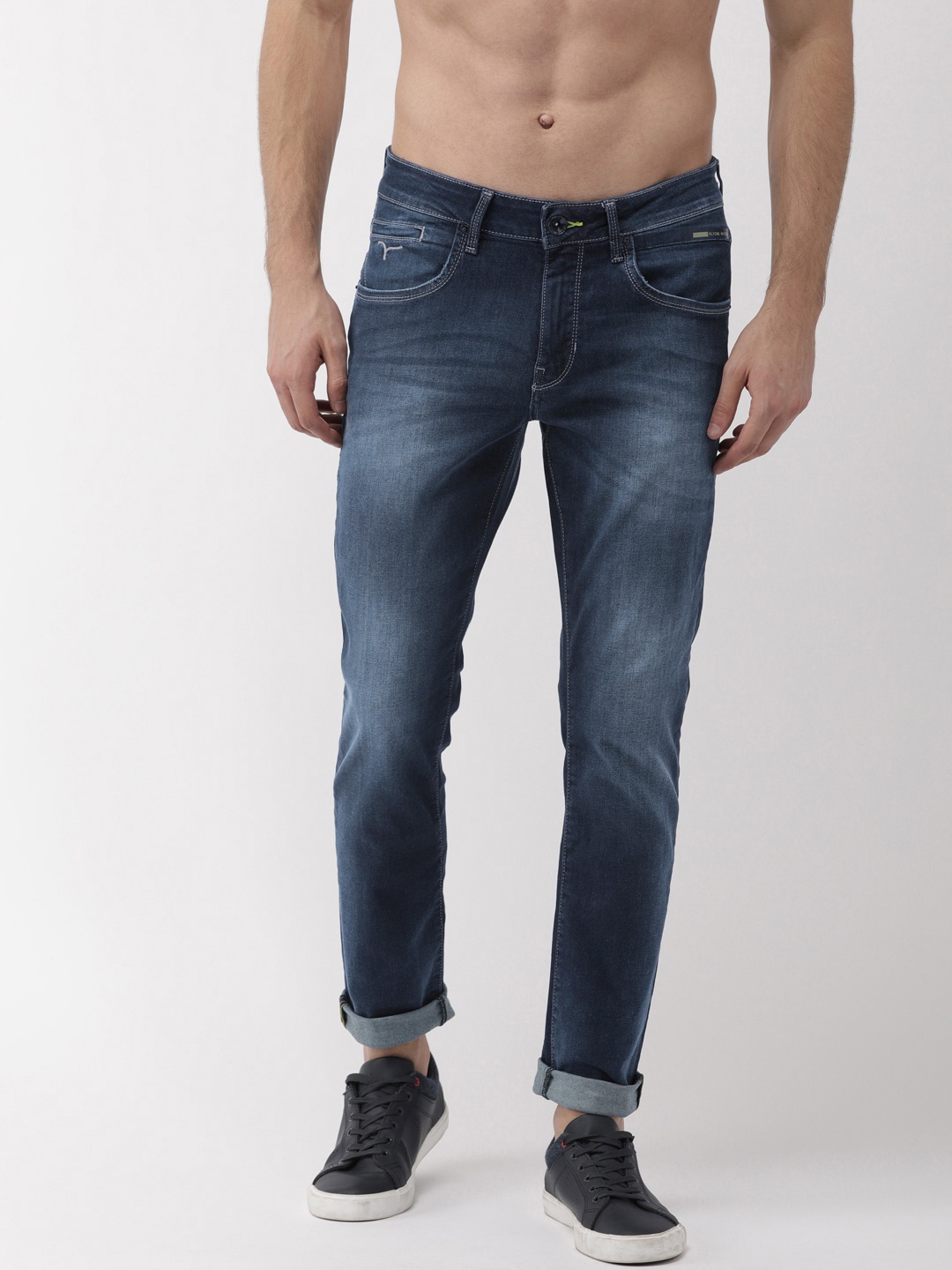 

Flying Machine Men Blue Michael Slim Tapered Fit Mid-Rise Clean Look Stretchable Jeans
