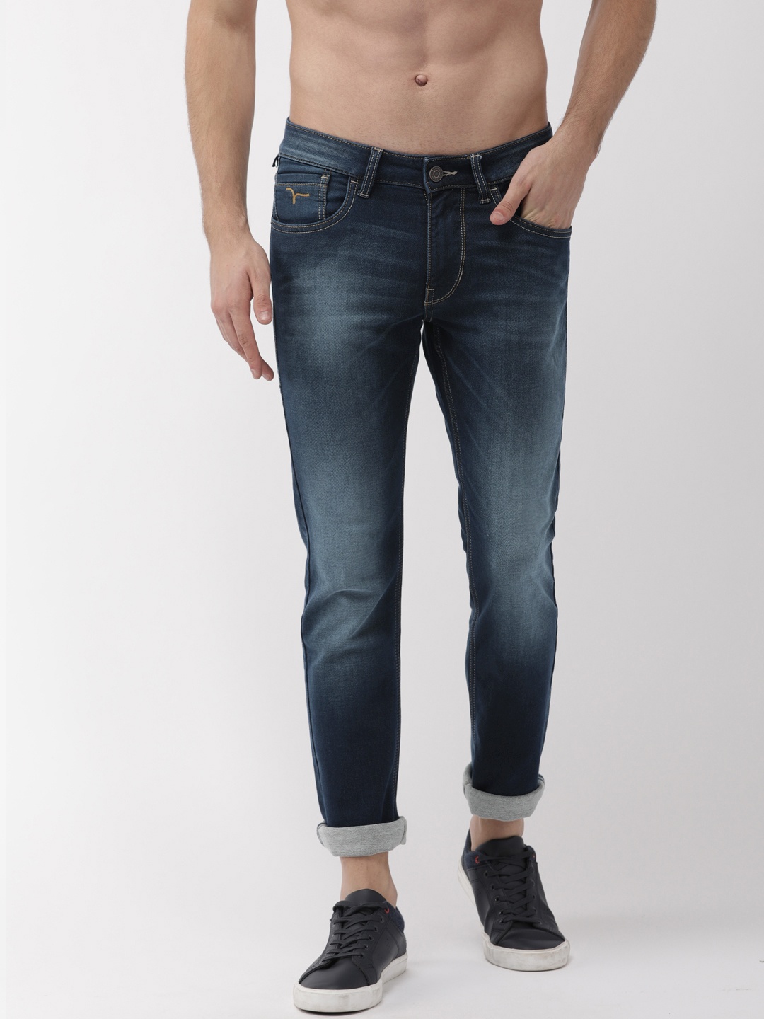

Flying Machine Men Blue Micheal Slim Tapered Fit Mid-Rise Clean Look Stretchable Jeans