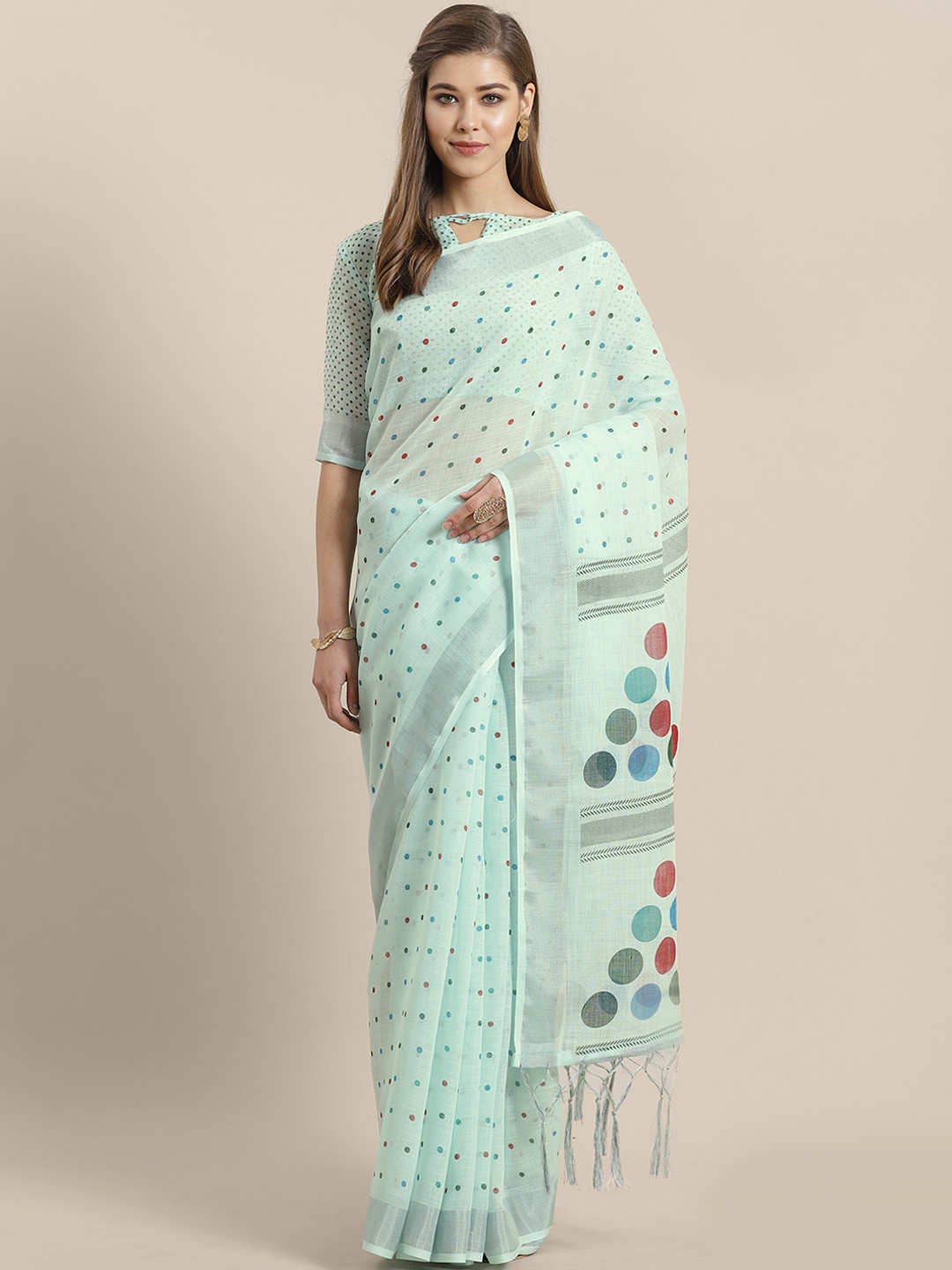 

Saree mall Green Printed Saree