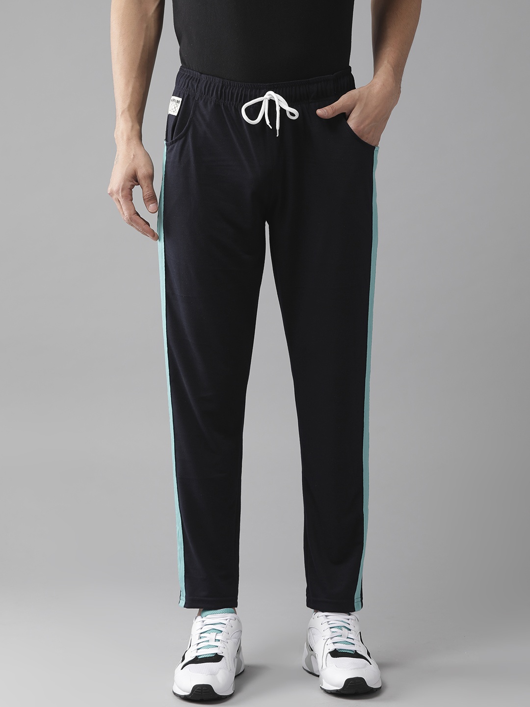 

Hubberholme Men Navy Blue Solid Slim Fit Track Pants