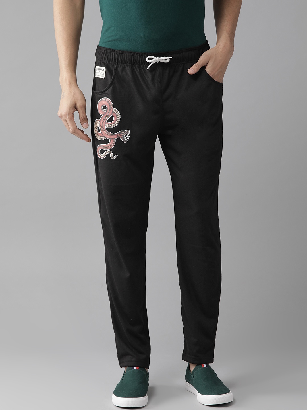 

Hubberholme Men Black Solid Track Pants