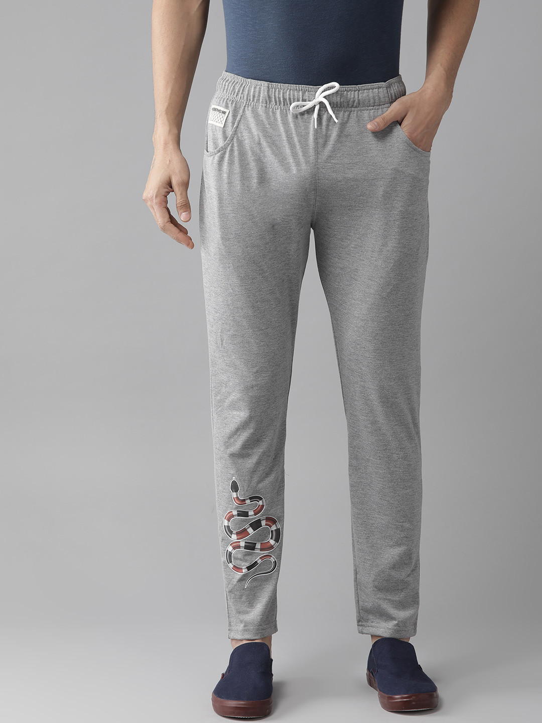 

Hubberholme Men Grey Melange Solid Track Pants