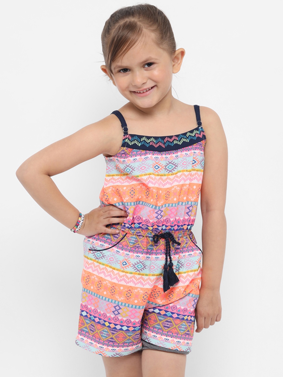 

Nauti Nati Girls Multicoloured Printed Playsuit, Multi
