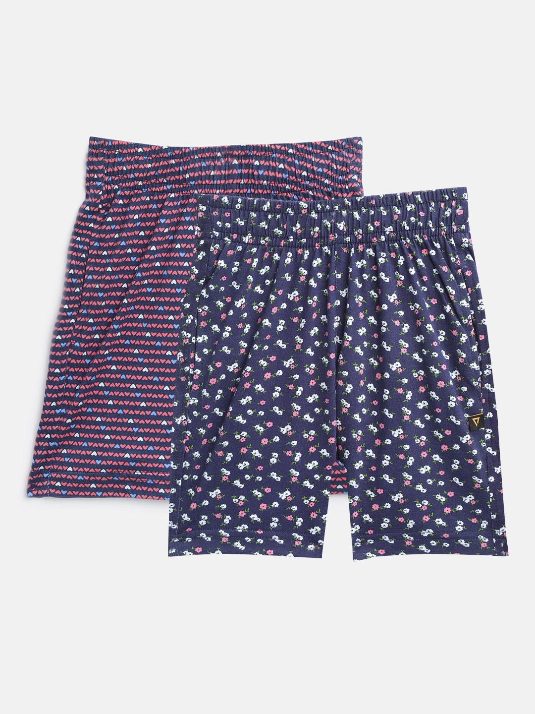 

PROTEENS Girls Pack of 2 Printed Regular Shorts, Navy blue