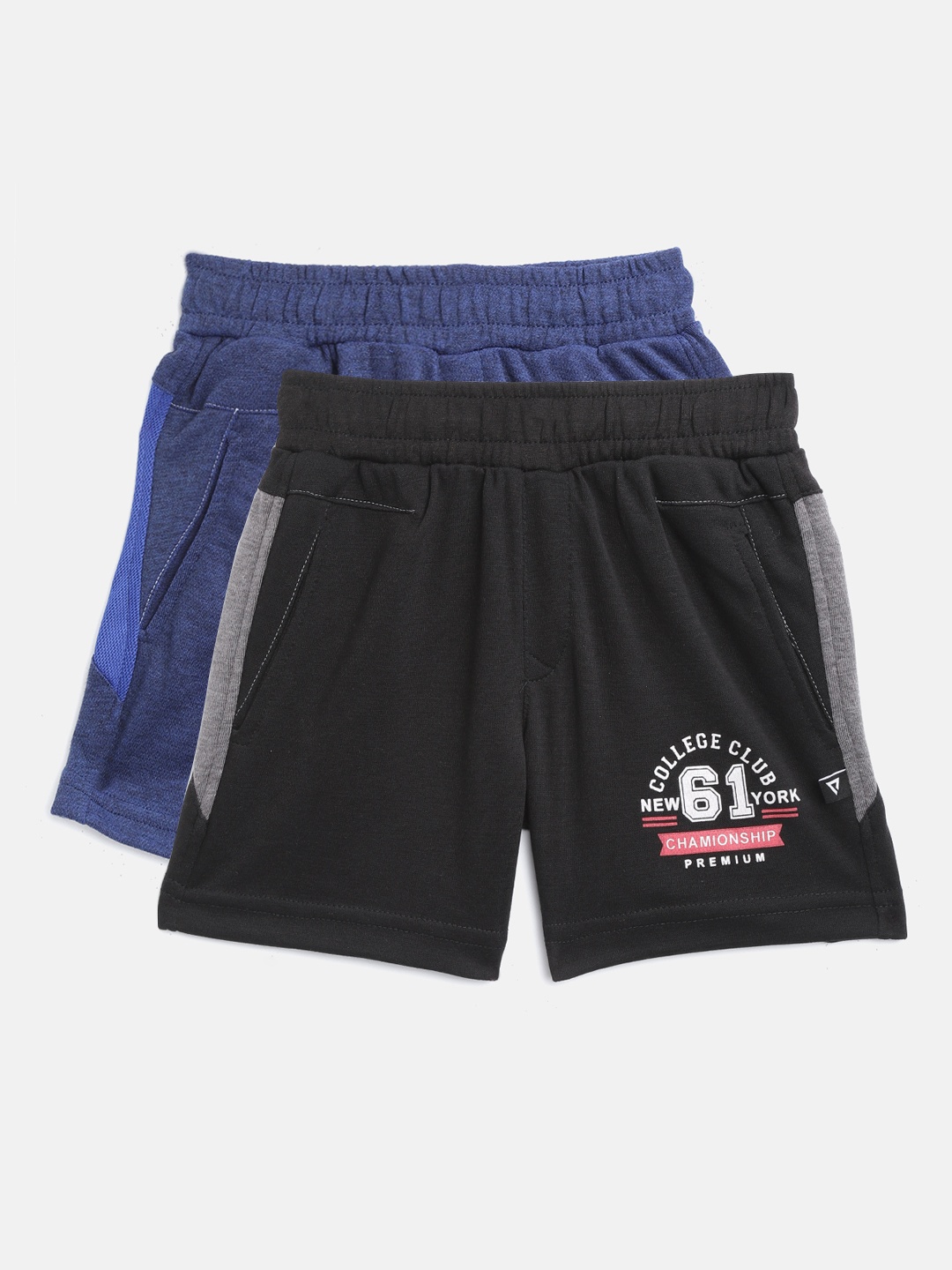 

Proteens Boys Pack of 2 Solid Regular Fit Shorts, Black