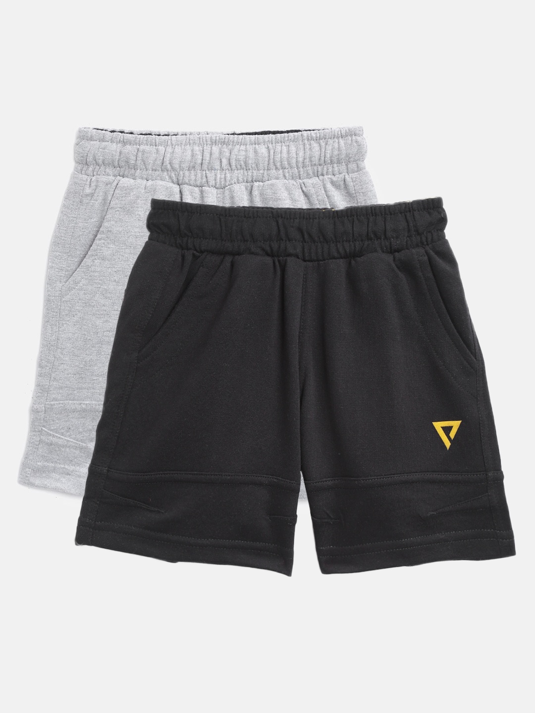 

PROTEENS Boys Pack of 2 Solid Regular Shorts, Black