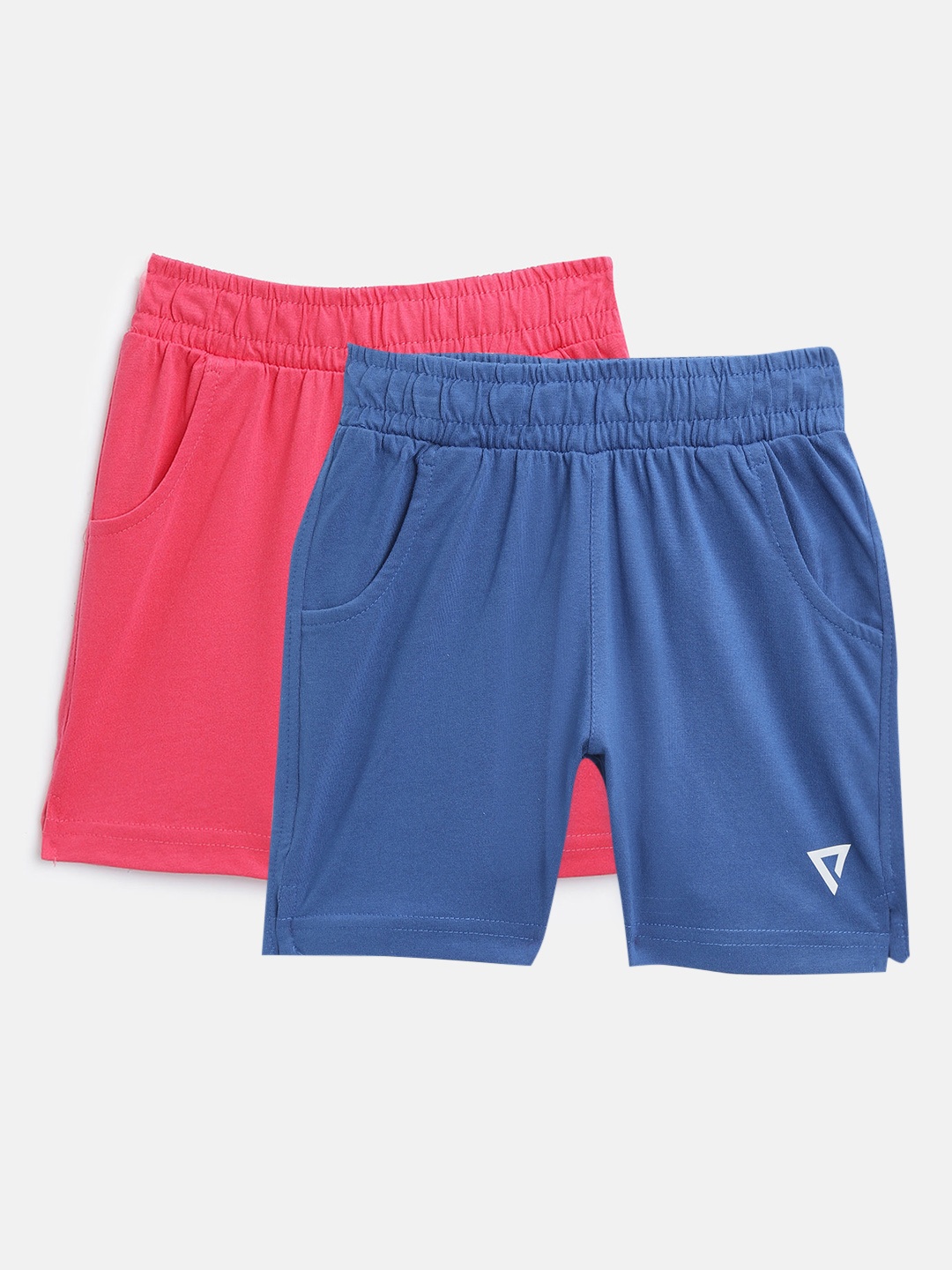 

PROTEENS Girls Pack Of 2 Solid Regular Shorts, Navy blue
