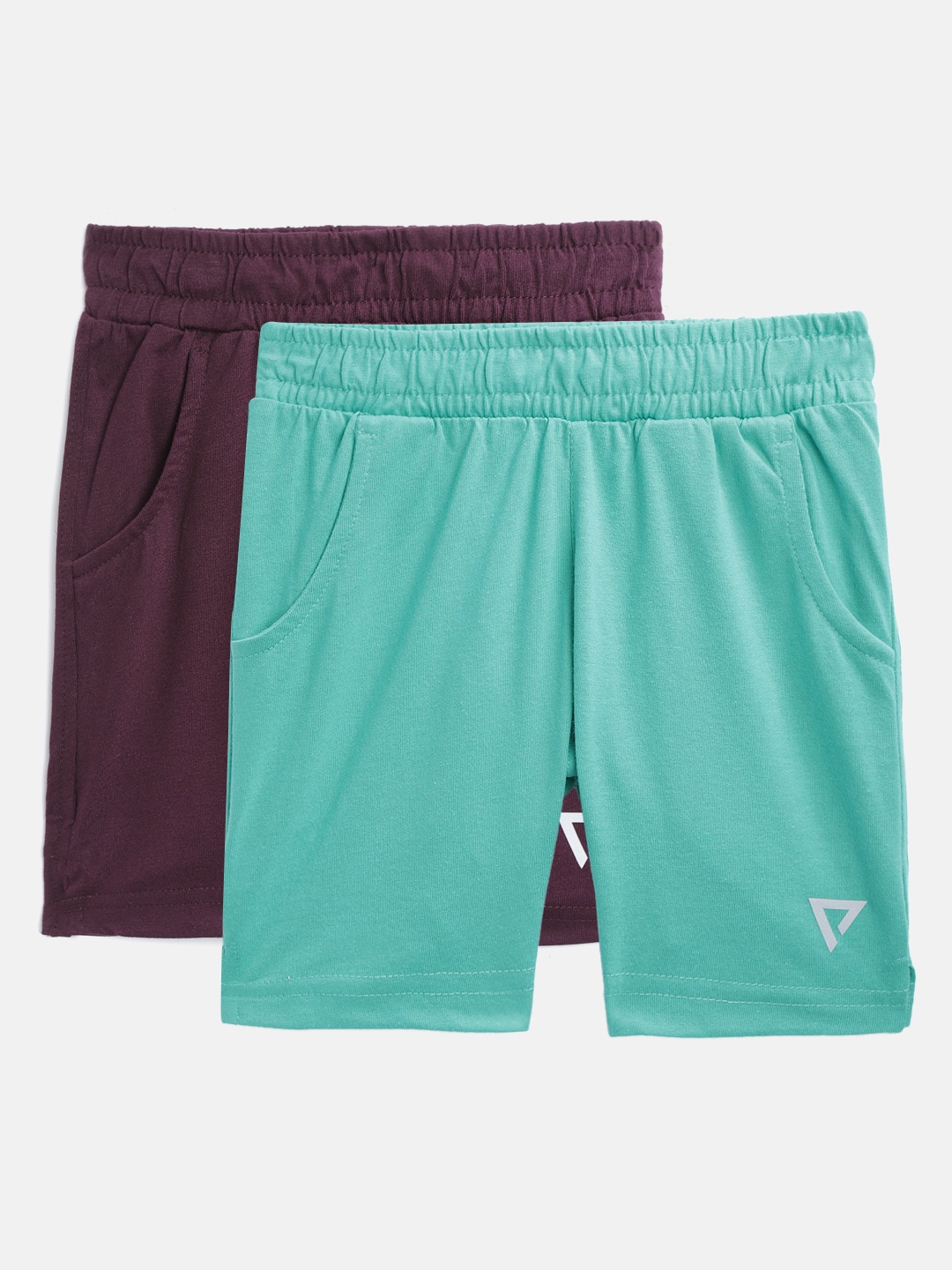 

PROTEENS Girls Pack of 2 Solid Regular Shorts, Green