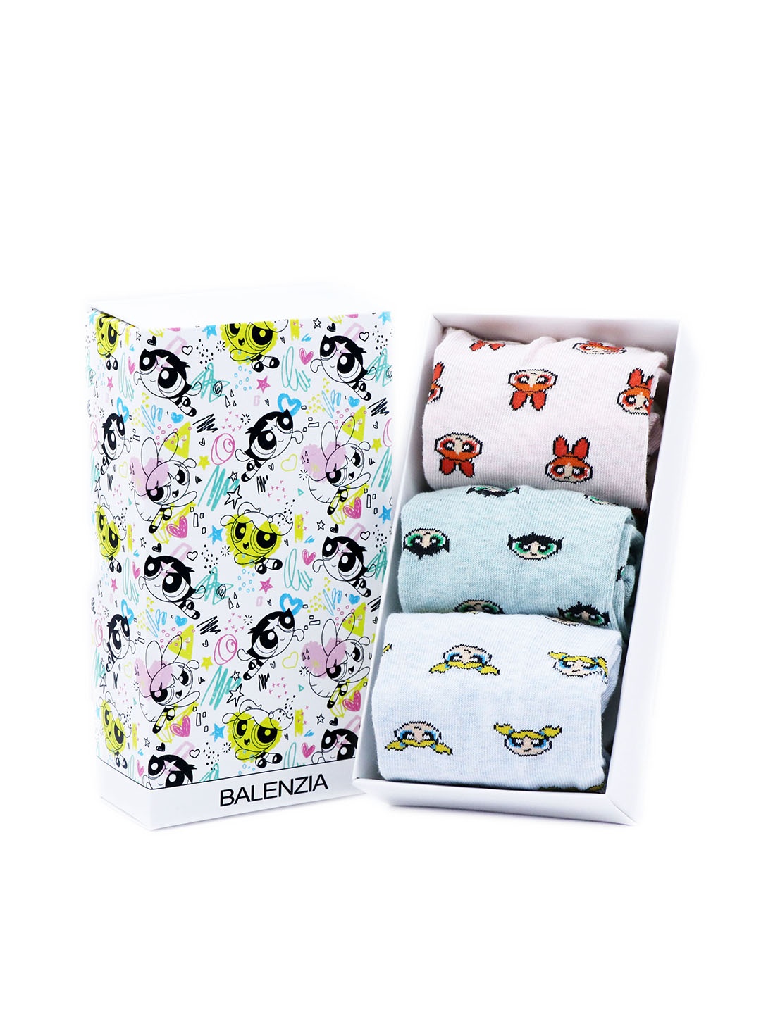 

Cartoon Network Women Pack of 3 Assorted Ankle-Length Power Puff Girls Socks
