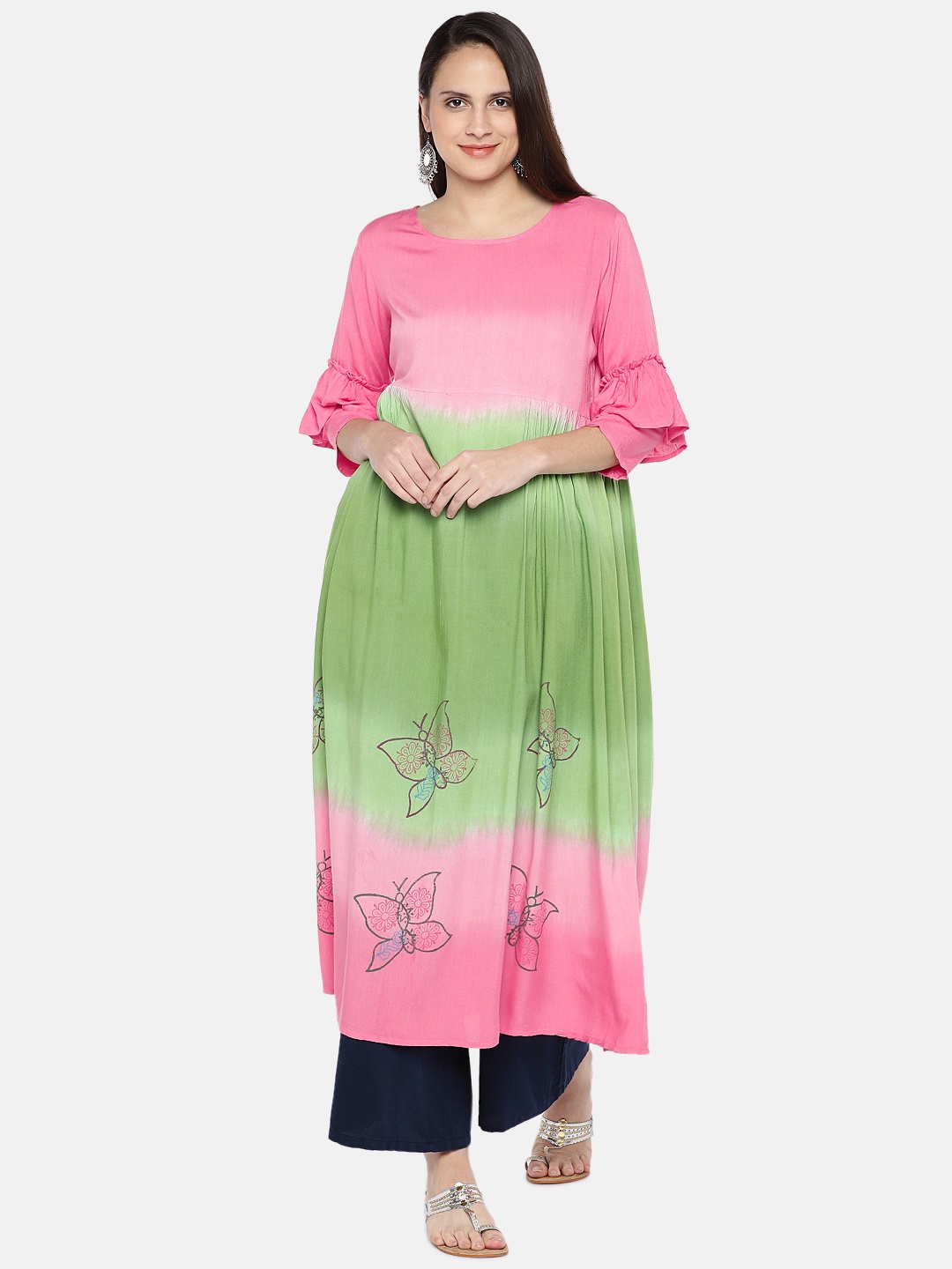 

Vbuyz Women Multicoloured Colourblocked A-Line Kurta, Multi