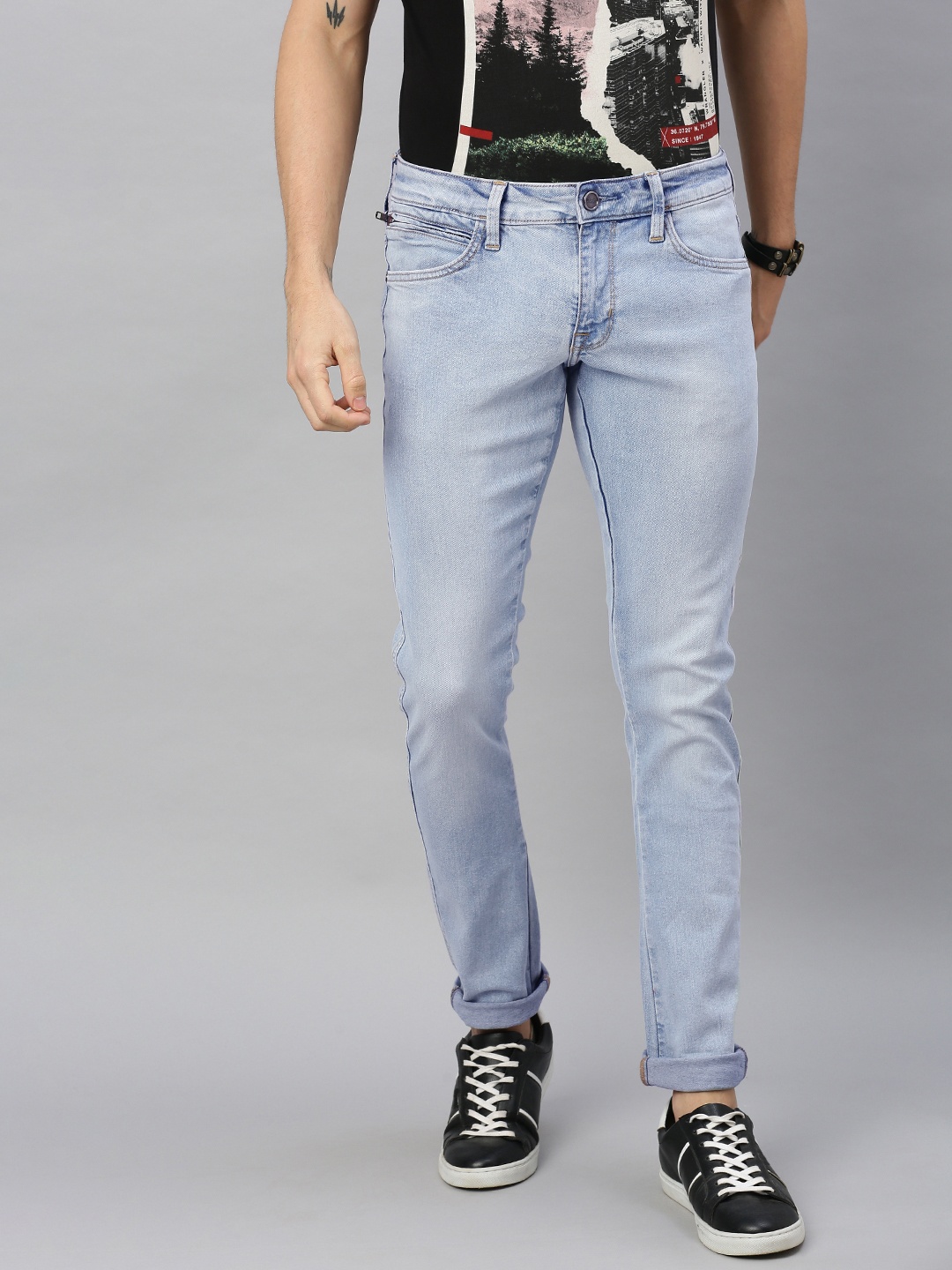 

Wrangler Men Blue Vegas Skinny Fit Low-Rise Clean Look Stretchable Jeans