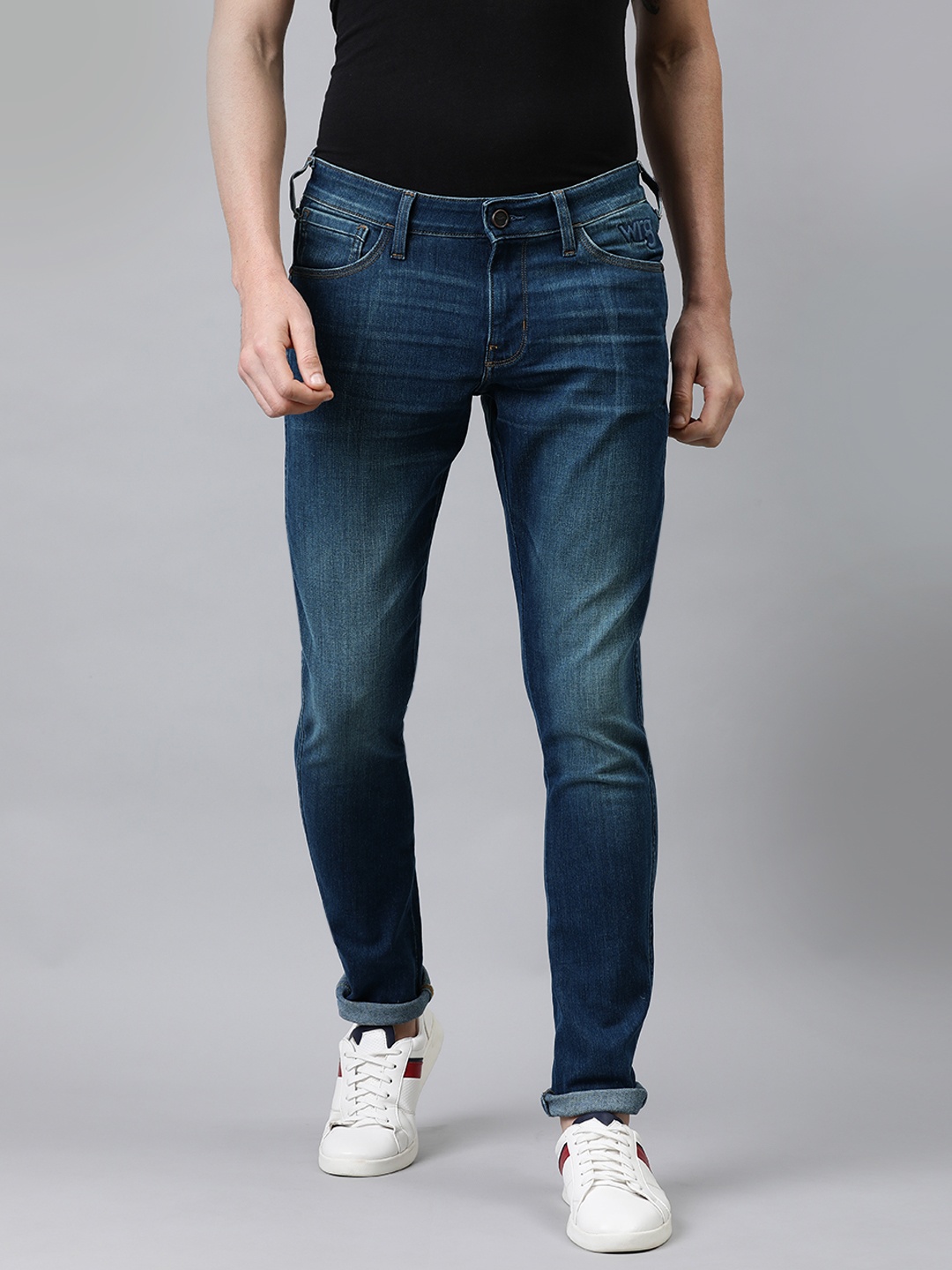 

Wrangler Men Blue Skinny Fit Low-Rise Clean Look Stretchable Jeans
