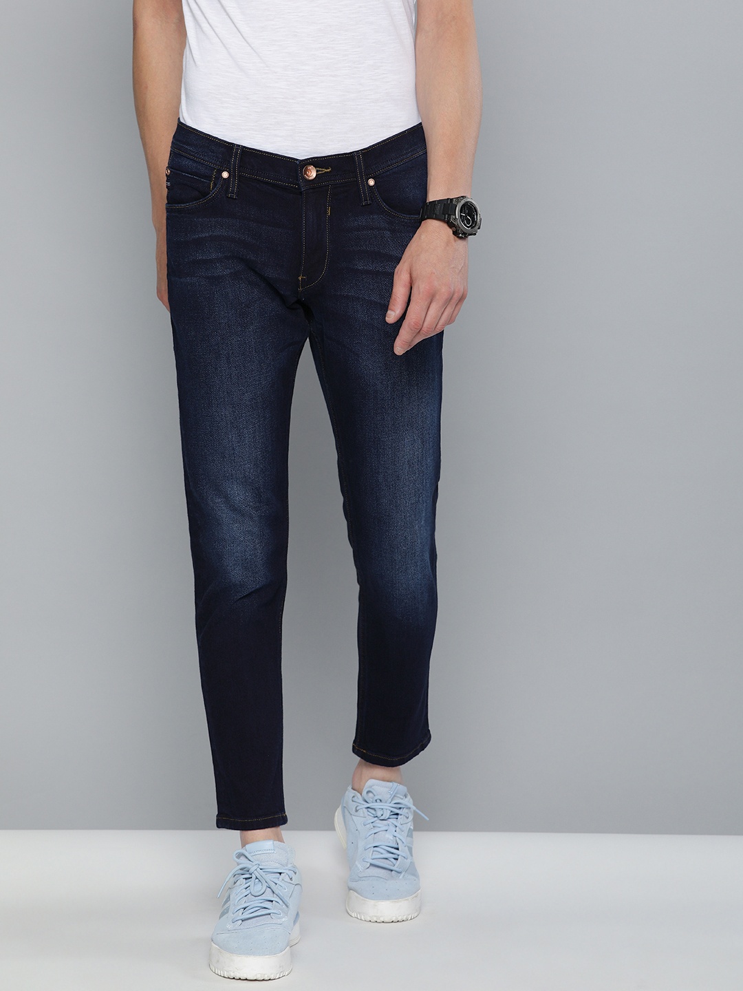 

Lee Men Navy Blue ERIC Skinny Fit Low-Rise Clean Look Stretchable Jeans
