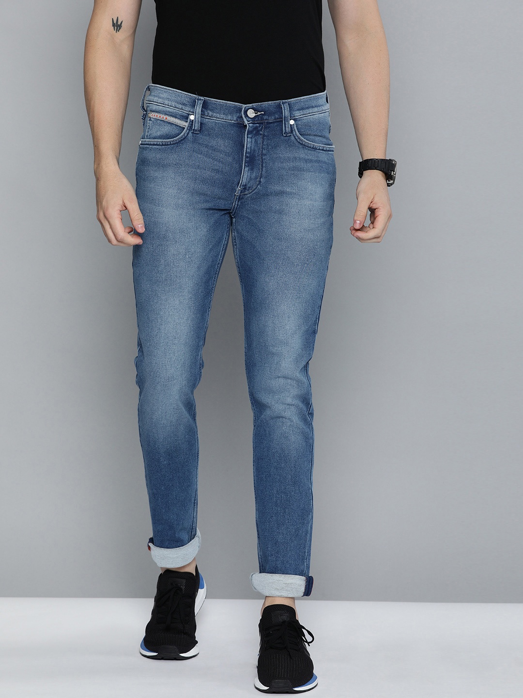 

Lee Men Blue Bruce Skinny Fit Mid-Rise Clean Look Stretchable Jeans