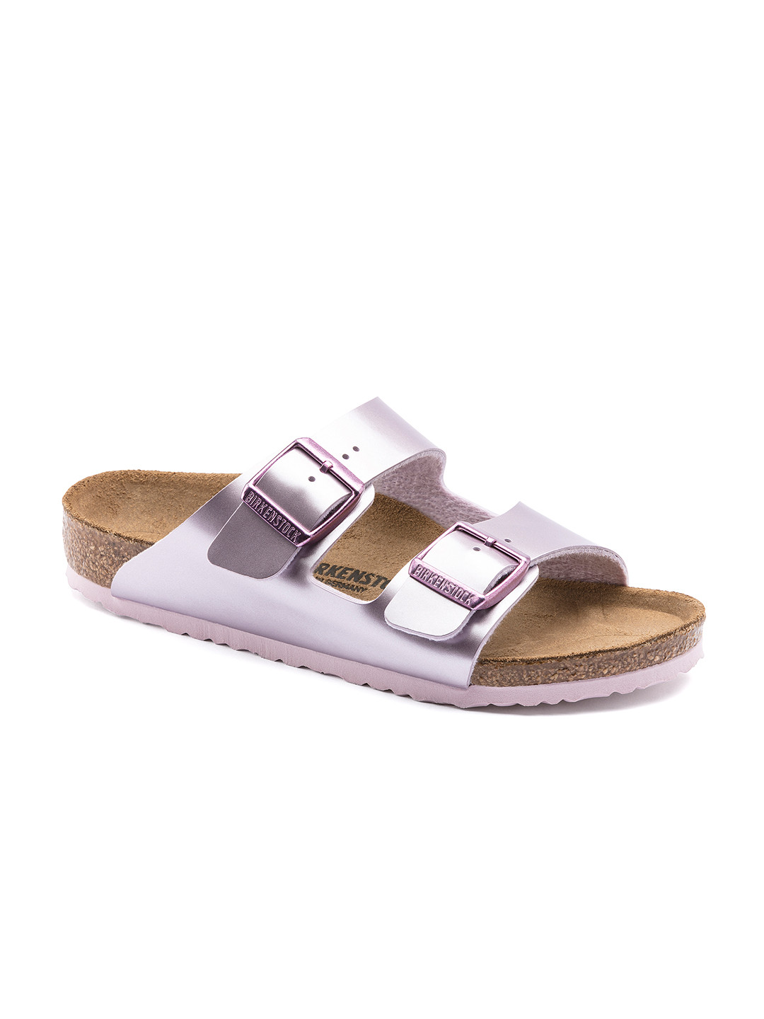 

Birkenstock Girls Purple Solid Arizona Birko-Flor Open Toe Narrow Width Flats