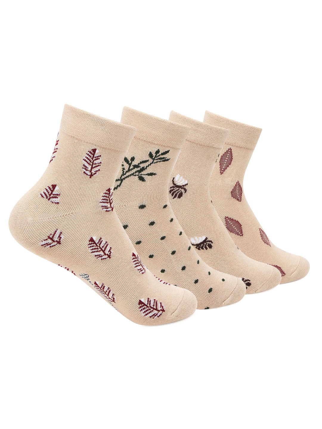 

Bonjour Women Pack of 4 Assorted Ankle-Length Socks
