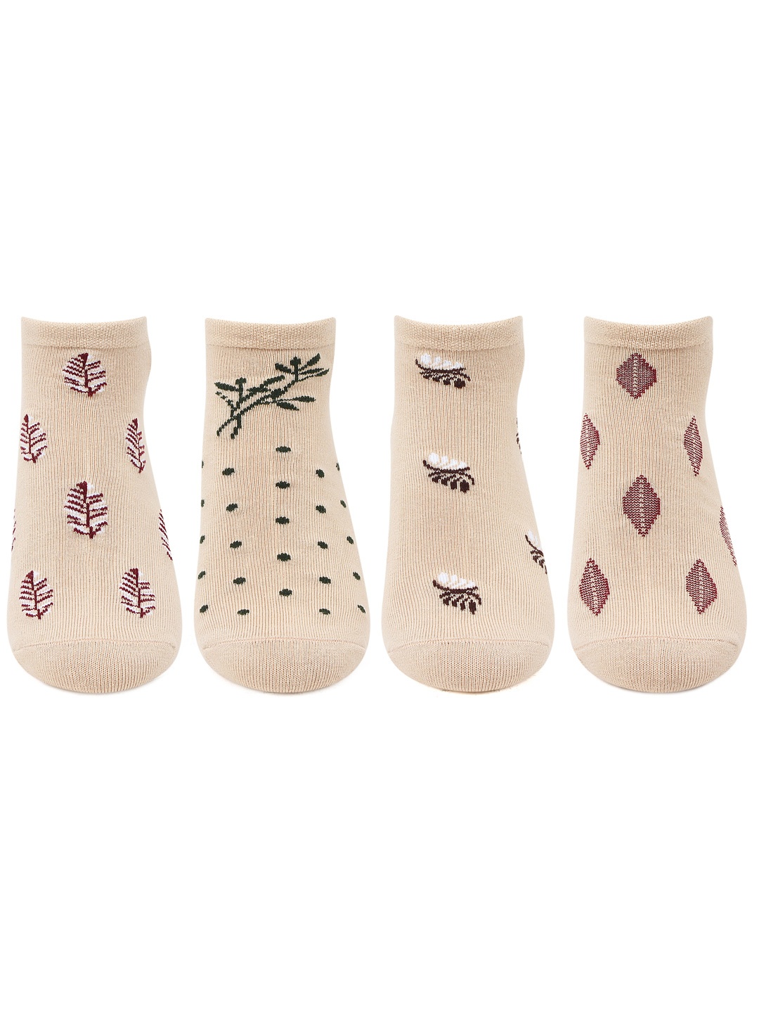 

Bonjour Women Pack of 4 Assorted Ankle-Length Socks