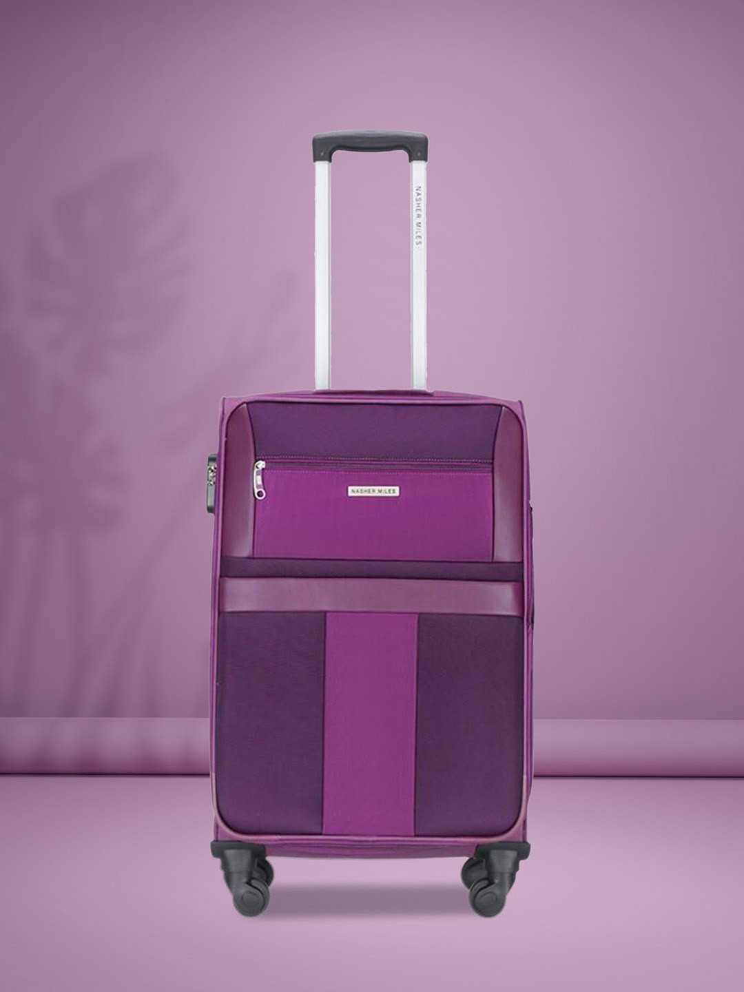 

Nasher Miles Unisex Purple Solid Water Resistant Medium Trolley Bag