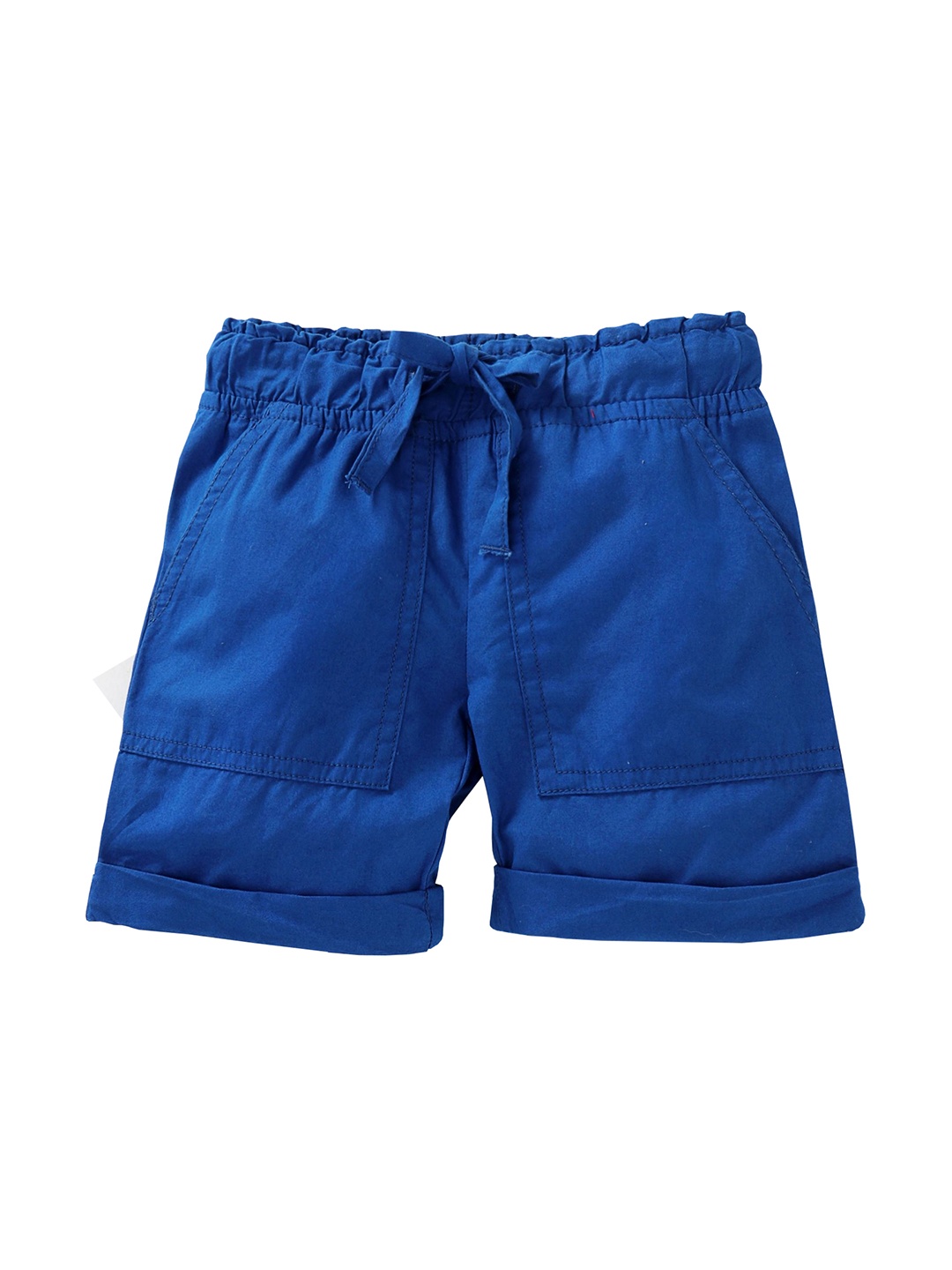 

KiddoPanti Girls Blue Solid Regular Fit Regular Shorts
