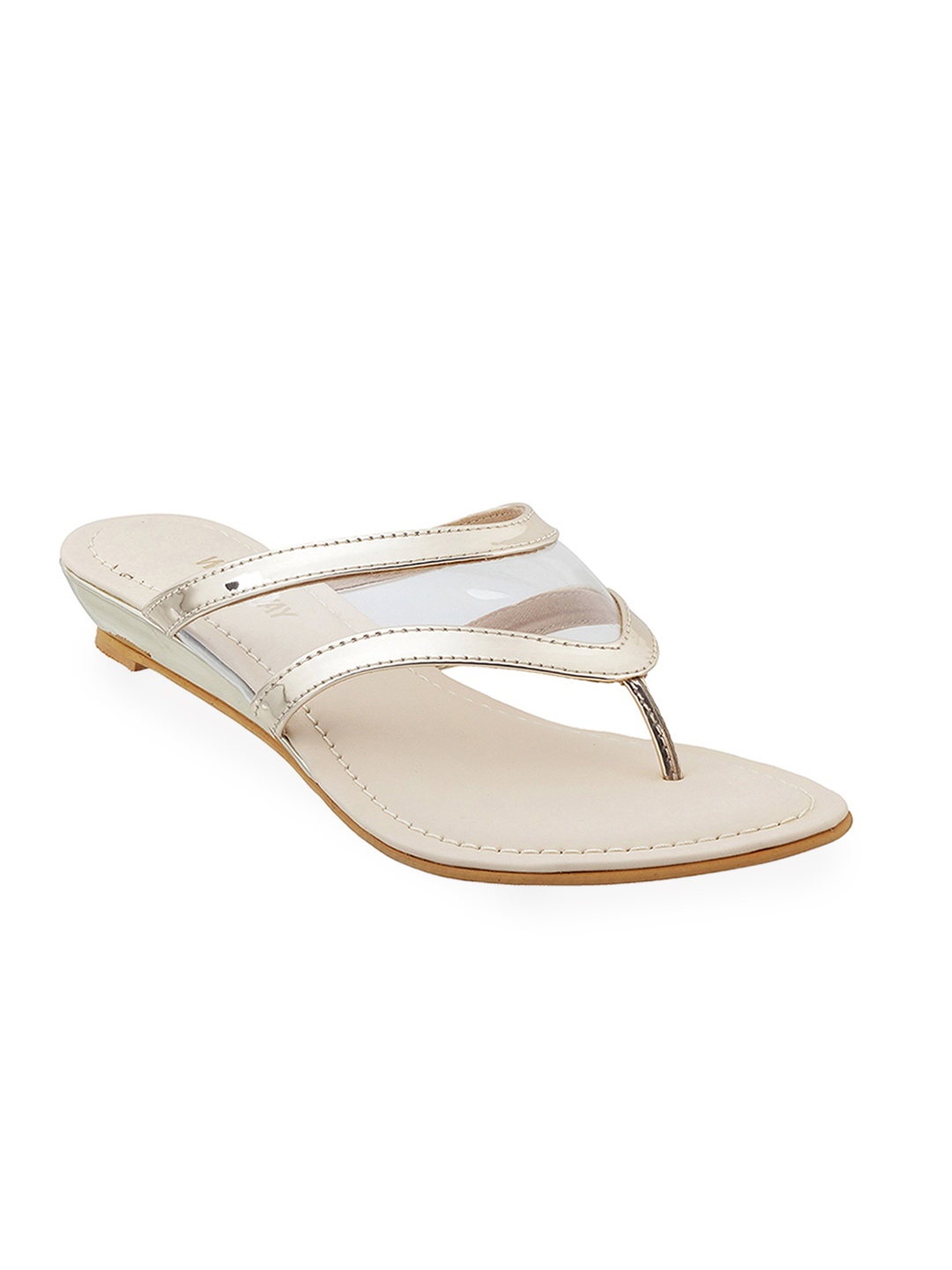 

WALKWAY by Metro Women Gold-Toned Solid Sandals